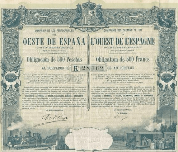 Obligacion-de-la-Compañia-del-Oeste-de-España