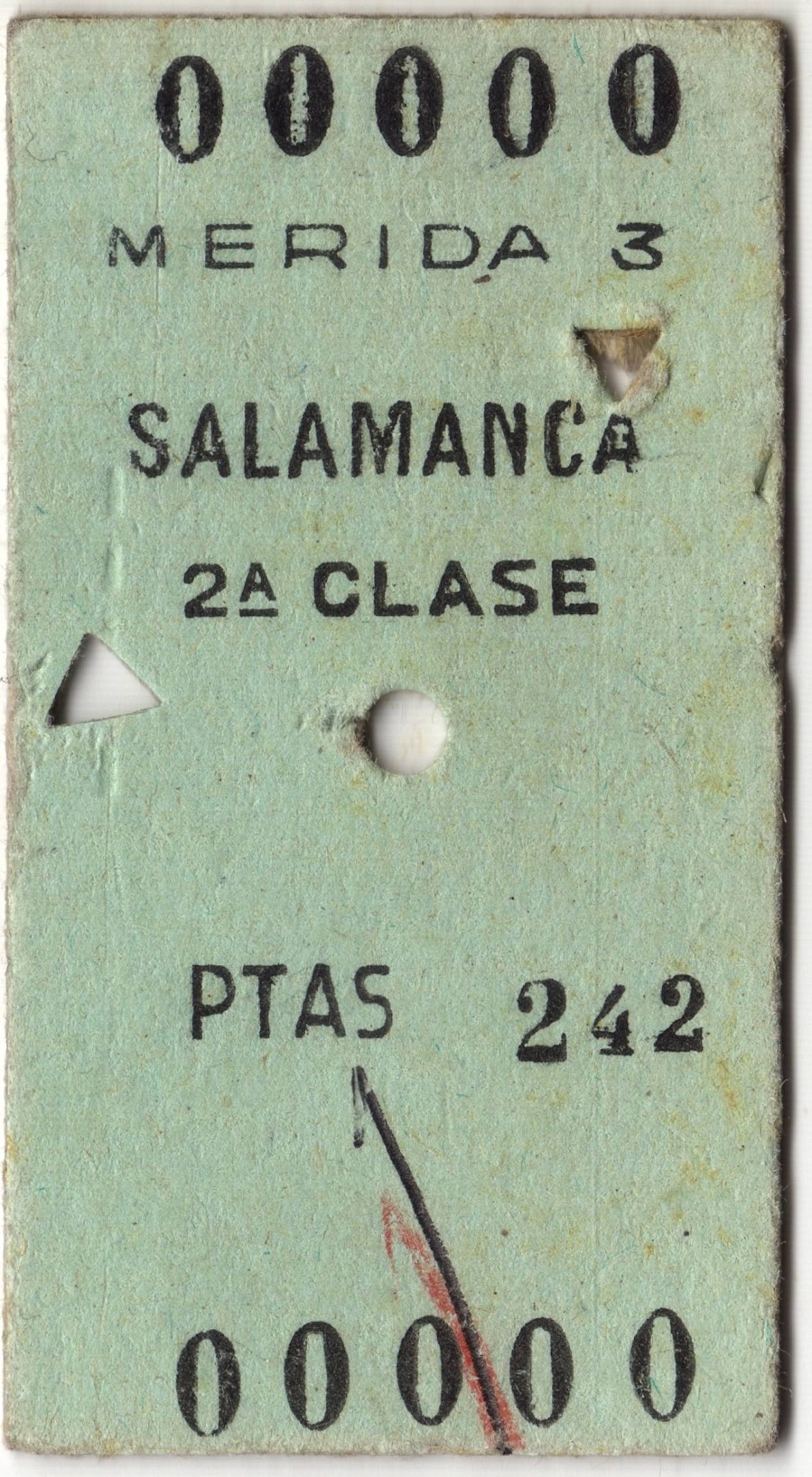 Billete Mérida - Salamanca (1968)